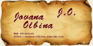 Jovana Olbina vizit kartica